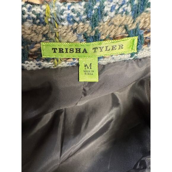 Trisha Tyler Vintage Plaid Wool Blend Jacket Medium Korea Old Money Retro Y2K - Picture 7 of 9